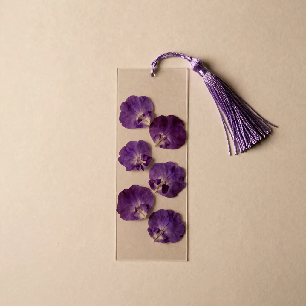 Pressed Violet Bookmark